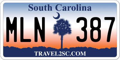 SC license plate MLN387