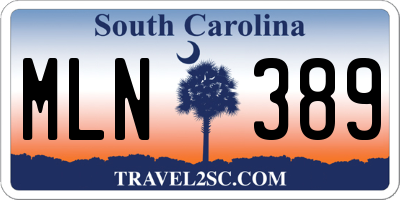 SC license plate MLN389