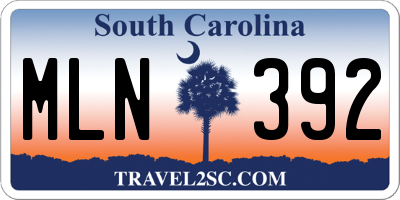 SC license plate MLN392