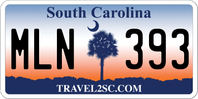 SC license plate MLN393
