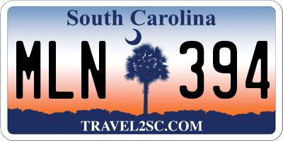 SC license plate MLN394
