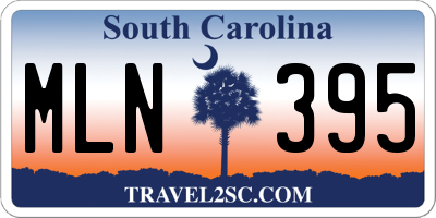SC license plate MLN395
