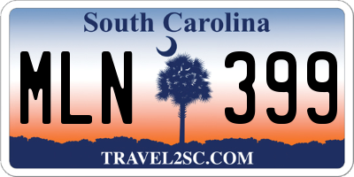 SC license plate MLN399