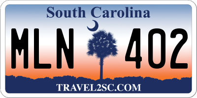 SC license plate MLN402