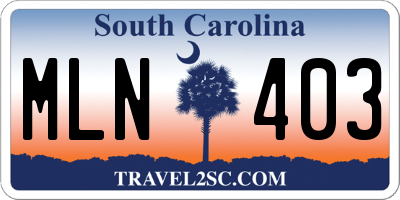 SC license plate MLN403