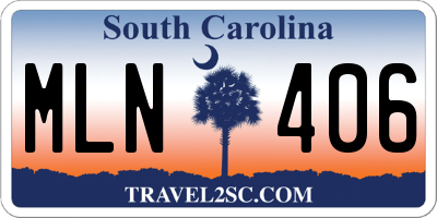SC license plate MLN406