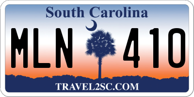 SC license plate MLN410