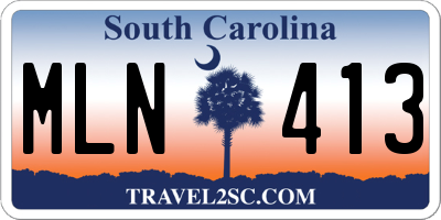 SC license plate MLN413