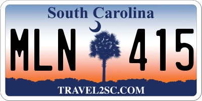 SC license plate MLN415
