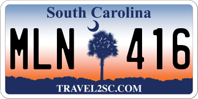 SC license plate MLN416