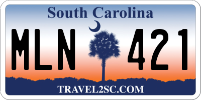 SC license plate MLN421