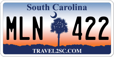 SC license plate MLN422