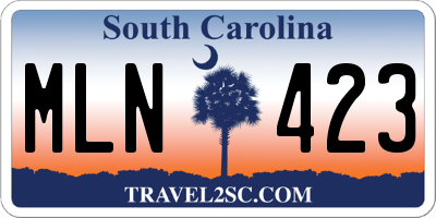 SC license plate MLN423