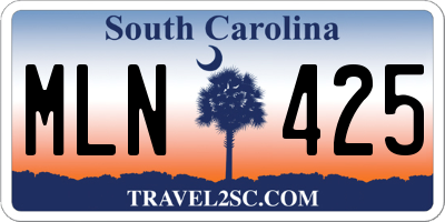 SC license plate MLN425
