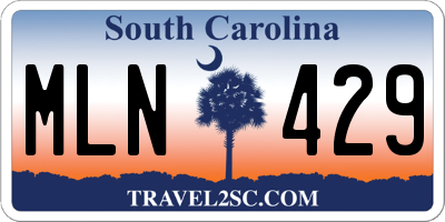 SC license plate MLN429