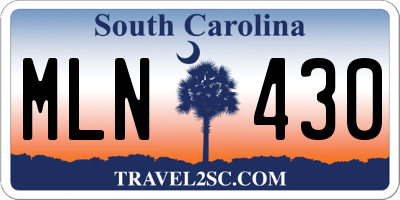 SC license plate MLN430