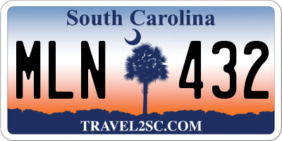 SC license plate MLN432