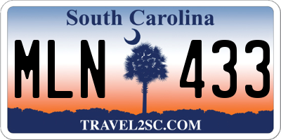 SC license plate MLN433