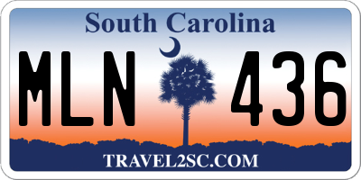 SC license plate MLN436