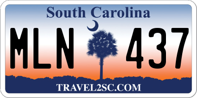 SC license plate MLN437