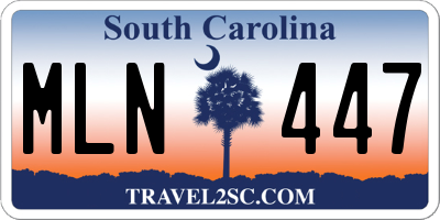 SC license plate MLN447