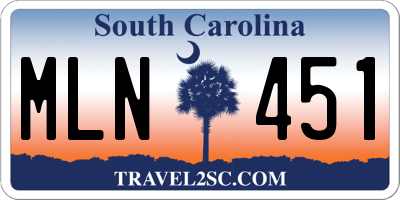 SC license plate MLN451