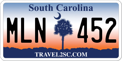 SC license plate MLN452