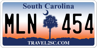 SC license plate MLN454