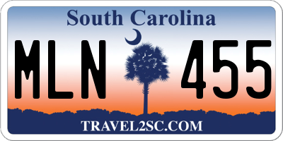 SC license plate MLN455