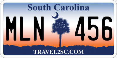 SC license plate MLN456