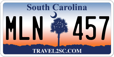 SC license plate MLN457