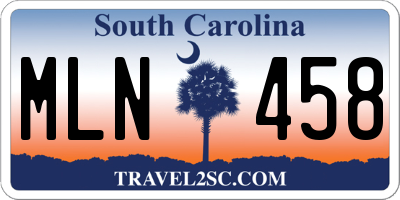 SC license plate MLN458