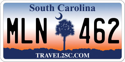 SC license plate MLN462