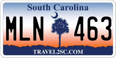 SC license plate MLN463