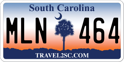 SC license plate MLN464