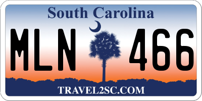 SC license plate MLN466
