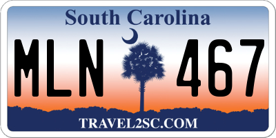 SC license plate MLN467