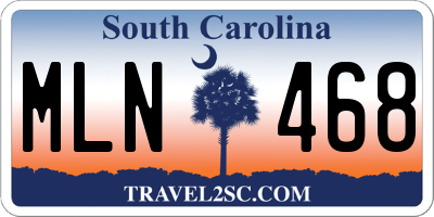 SC license plate MLN468