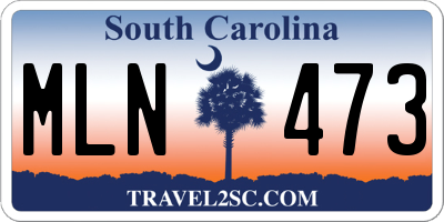 SC license plate MLN473