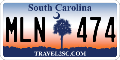 SC license plate MLN474