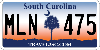 SC license plate MLN475