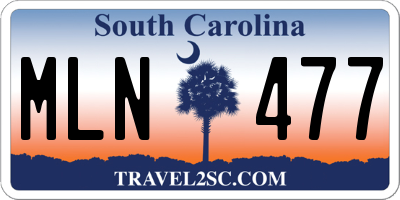 SC license plate MLN477