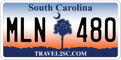 SC license plate MLN480