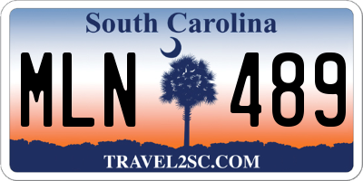 SC license plate MLN489
