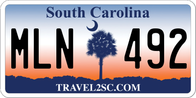 SC license plate MLN492