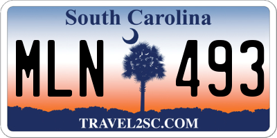 SC license plate MLN493