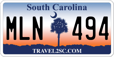 SC license plate MLN494