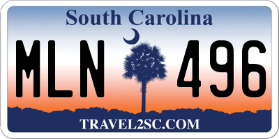SC license plate MLN496
