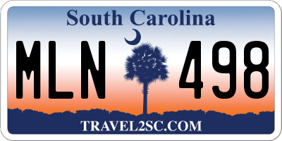 SC license plate MLN498