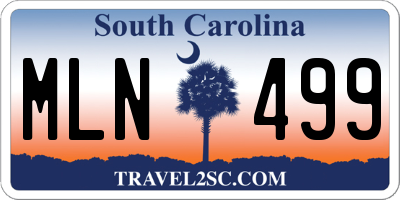 SC license plate MLN499